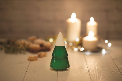 "Xmas Tree" Spice Mill, lacquered green/white beech