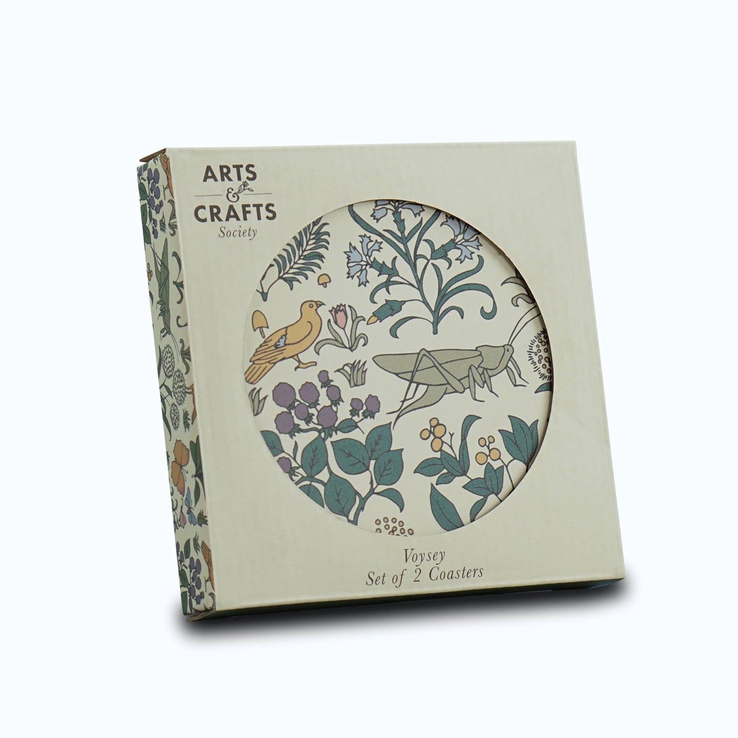 Voysey keramische onderzetter - Botanische tuin fauna en flora