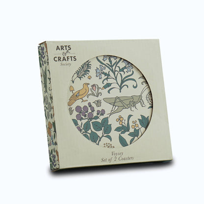 Voysey keramische onderzetter - Botanische tuin fauna en flora