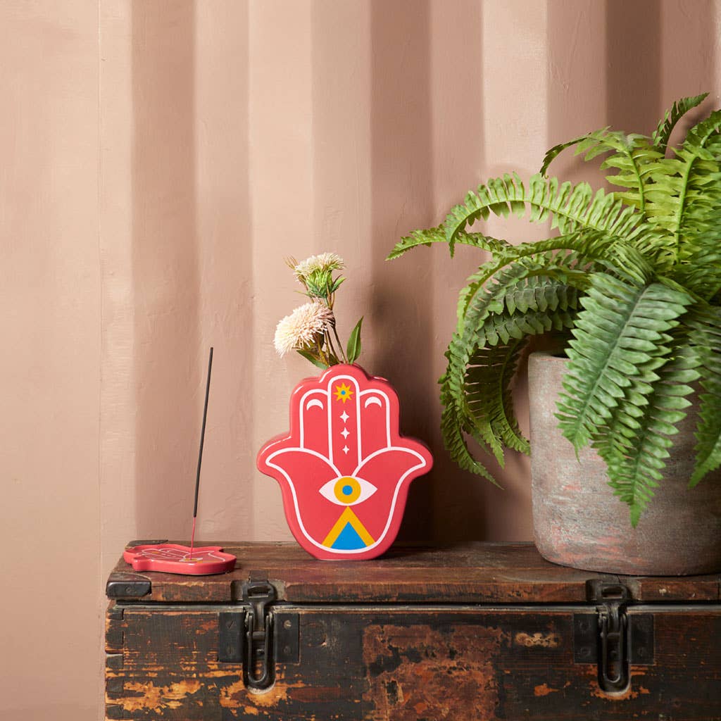 Red Lucky Hand Vase