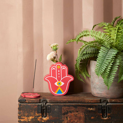 Red Lucky Hand Vase