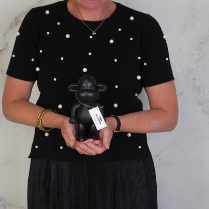 Ornement - Figurine Singe 'La Légende' - Noir - 11x7x19cm