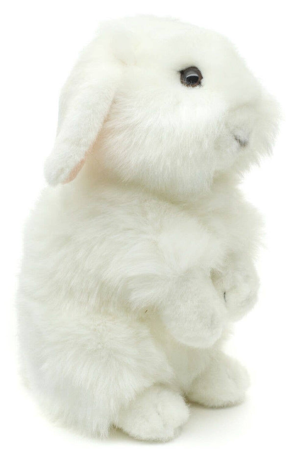 Lapin tête de lion, debout (blanc) - peluche Uni Toys