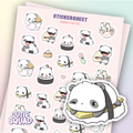 Panda Sushi Sticker Sheets
