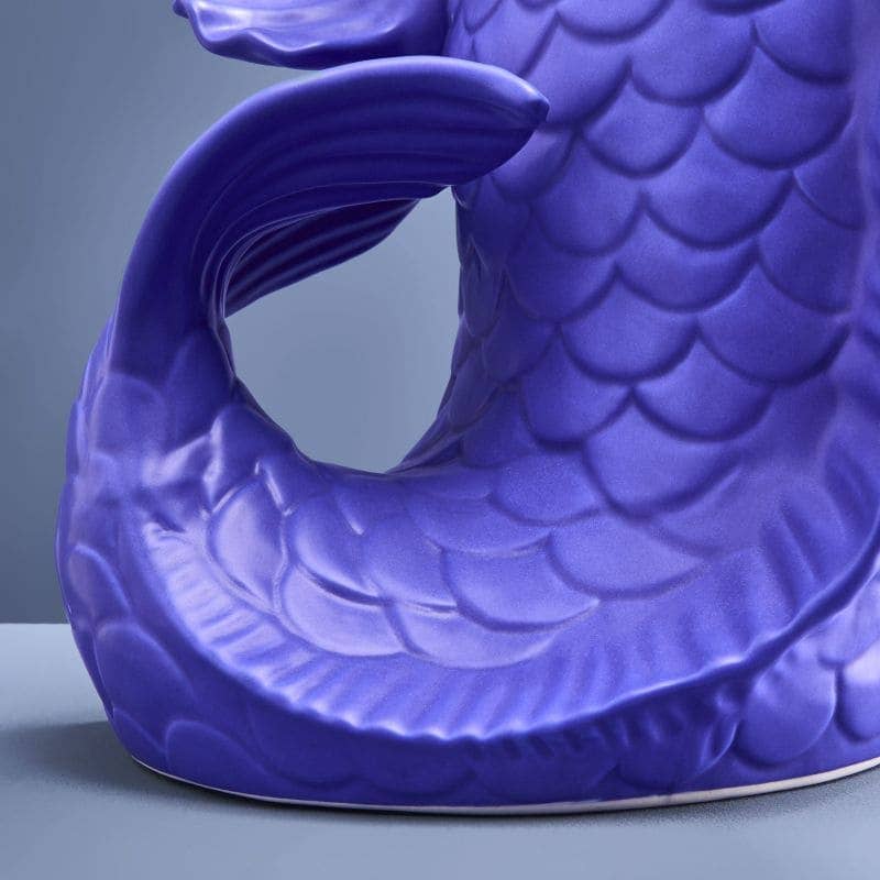 Blubb sculptuur/vaas, matblauw steengoed, 35 x 30 x 44 cm