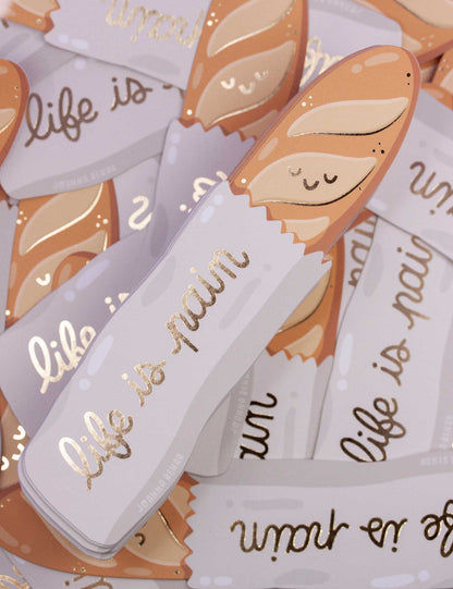 "Marque-page – en feuille d'or baguette 'La vie est douleur'" | Joanna Behar – vue 1