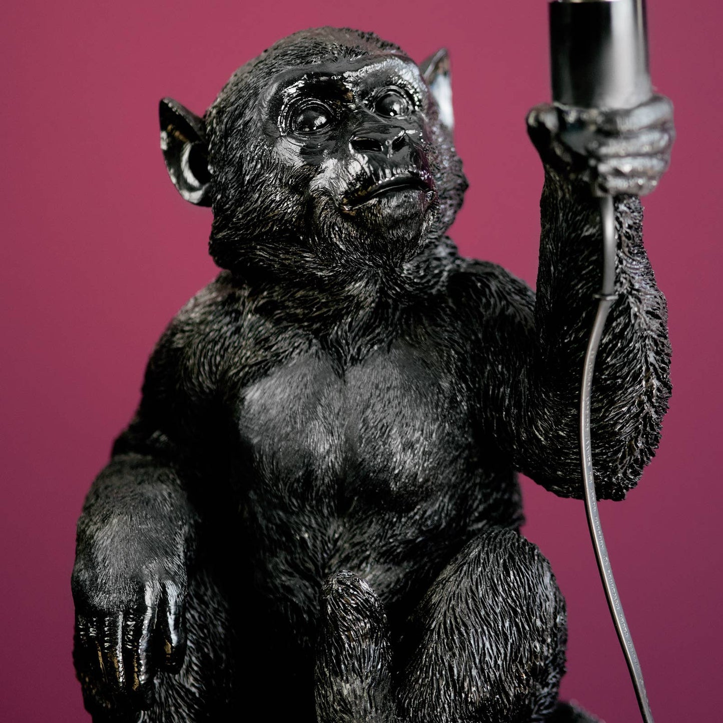 Lampe de table Singe Abu, Noir, 25,5 x 23,5 x 39,5 cm