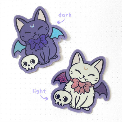 Meowgical Cat Bat Glitter Stickers
