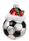 Ornement de Noël ballon de football en verre – 9 cm