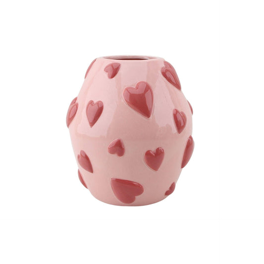 Hearts Flower Vase - Pink/Red