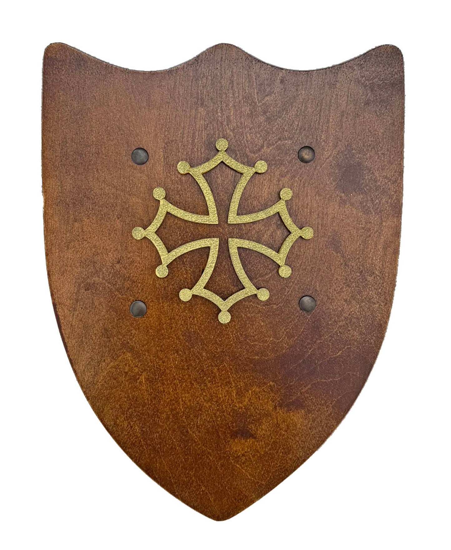 BOUCLIER RUSTIK AVEC CROIX OCCITANE L - KALID MEDIEVAL