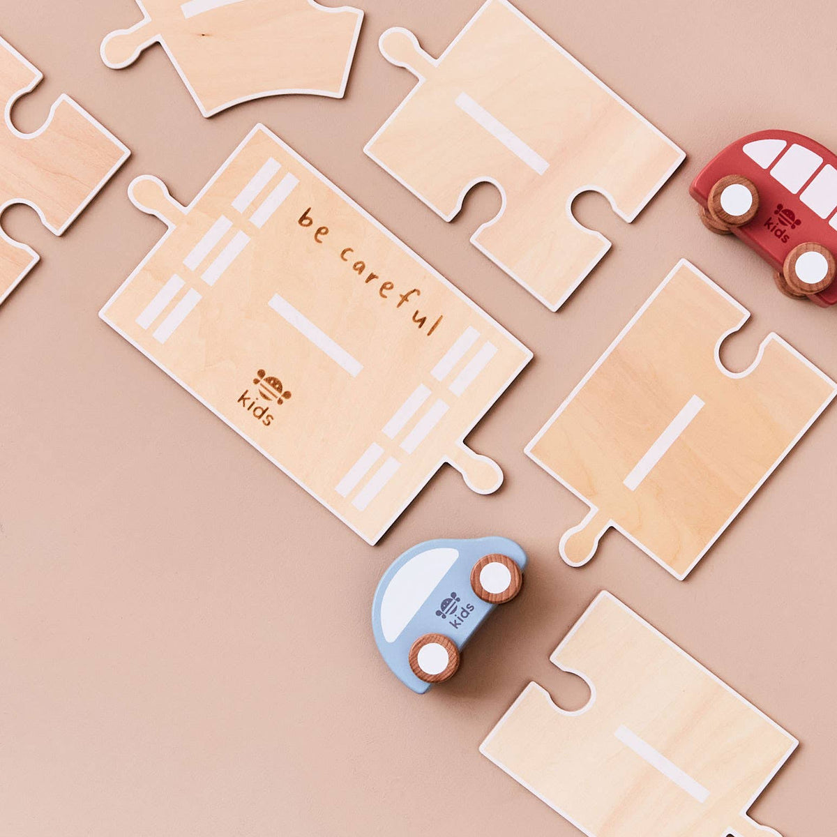 Children's Toy Road Track with Wooden Vehicles