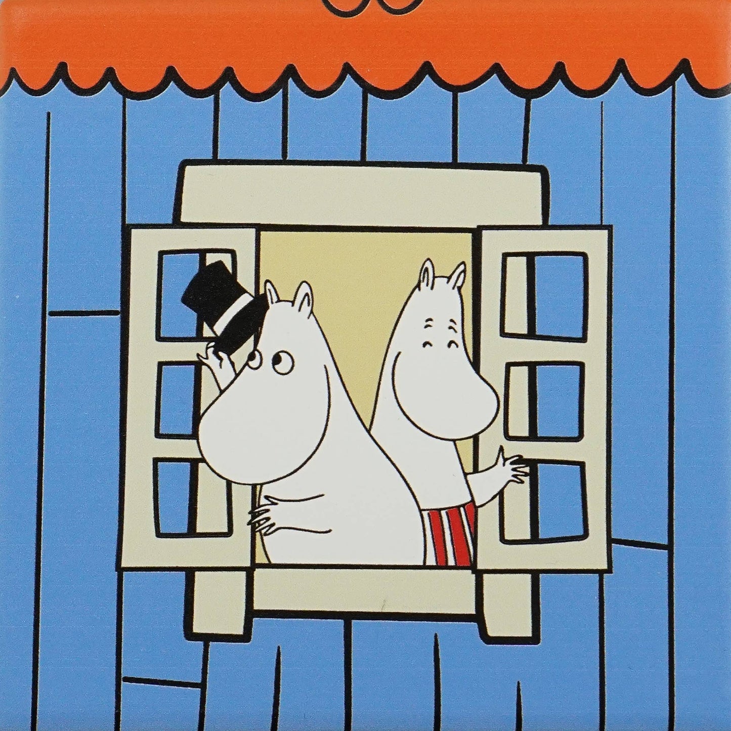 Set of 4 ceramic coasters in a box - Moomin (House)