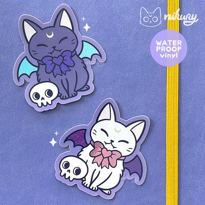 Meowgical Cat Bat Glitter Stickers