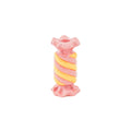 Kandelaar - Toffee Candy - Keramiek - Roze/Geel - 7,5x7,5x13 cm