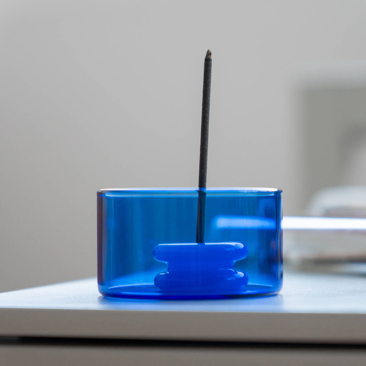 Blue Glass Incense Burner