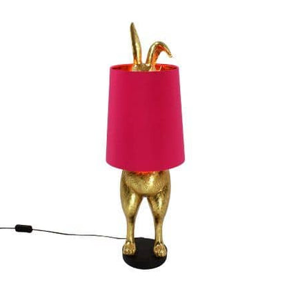 Hiding Bunny® tafellamp, goud/magenta, 24 x 24 x 74 cm