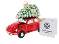Rode VW Kever kerstdecoratie met kerstboom