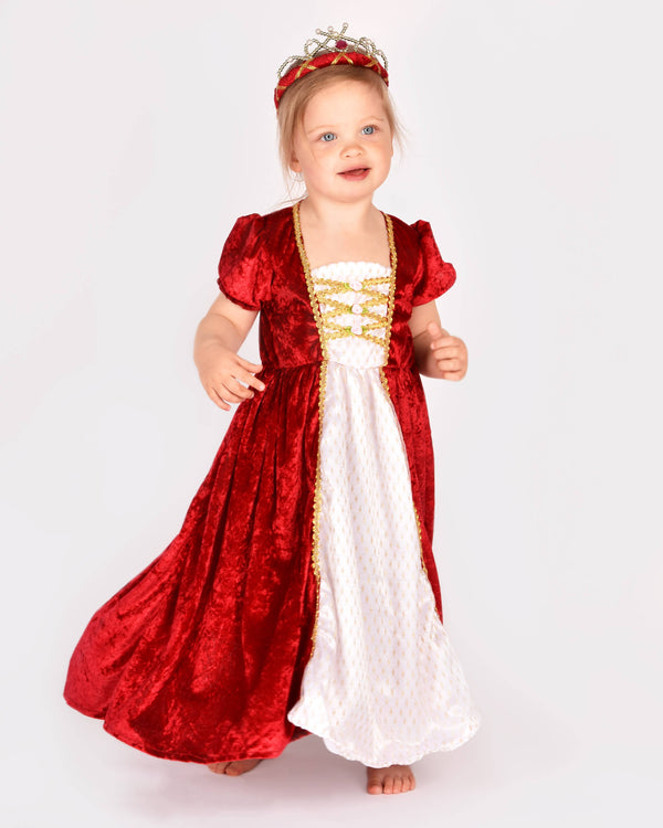 Princess dress in red velvet, size 110-116 cm (4-6 years)