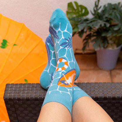 Funny Long Cotton Socks for Women/Men, Pool Pattern