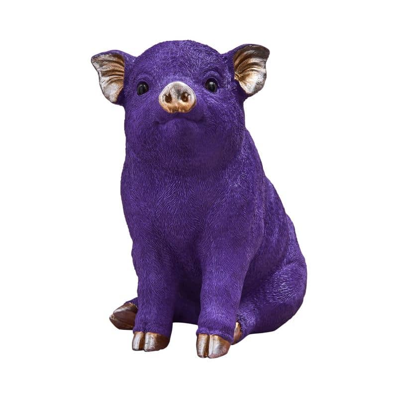 Spaarpot, paarse polyhars, 24 x 12 x 22,5 cm