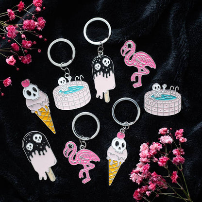 Gothic ice cream cone keychain