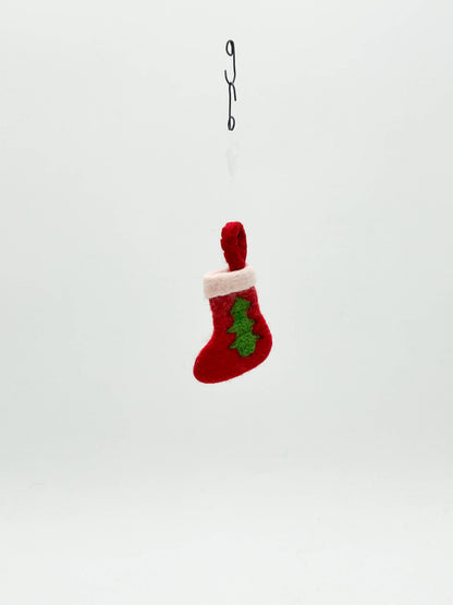 Red Christmas Stocking Hanging Decoration