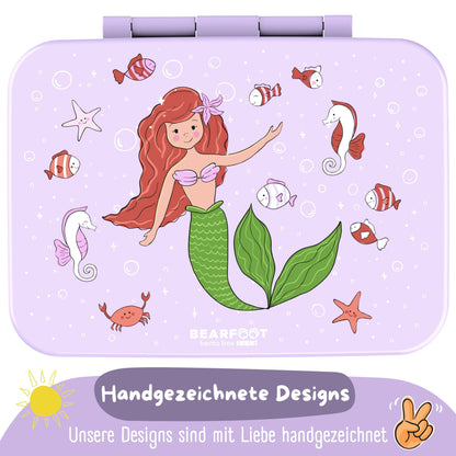 Compartmentalized, leakproof lunch box - Purple Mermaid