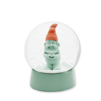 Heart-Shaped Garden Gnome Snow Globe