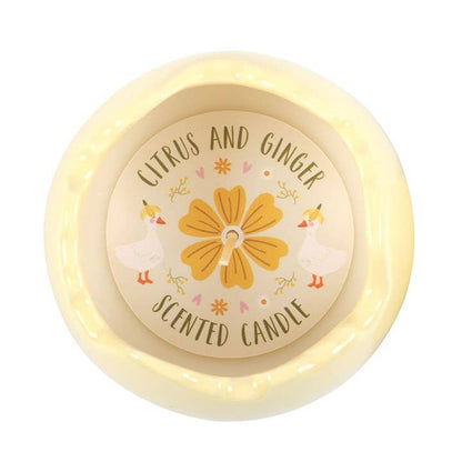 Citrus/ginger egg-shaped candle