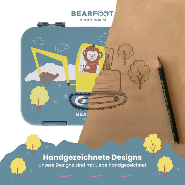 Kids Lunch Box with Compartments - Excavator