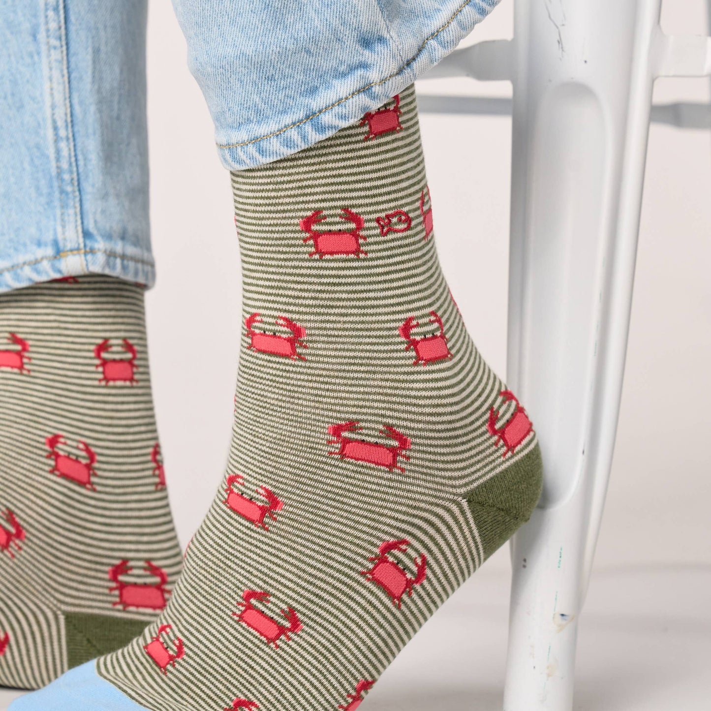 Combed cotton animal socks - Crab