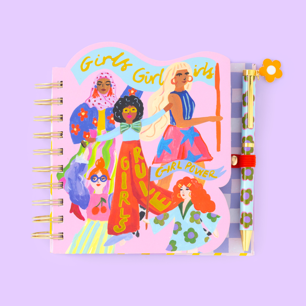 Ruler-shaped notebook for girls &amp; pen