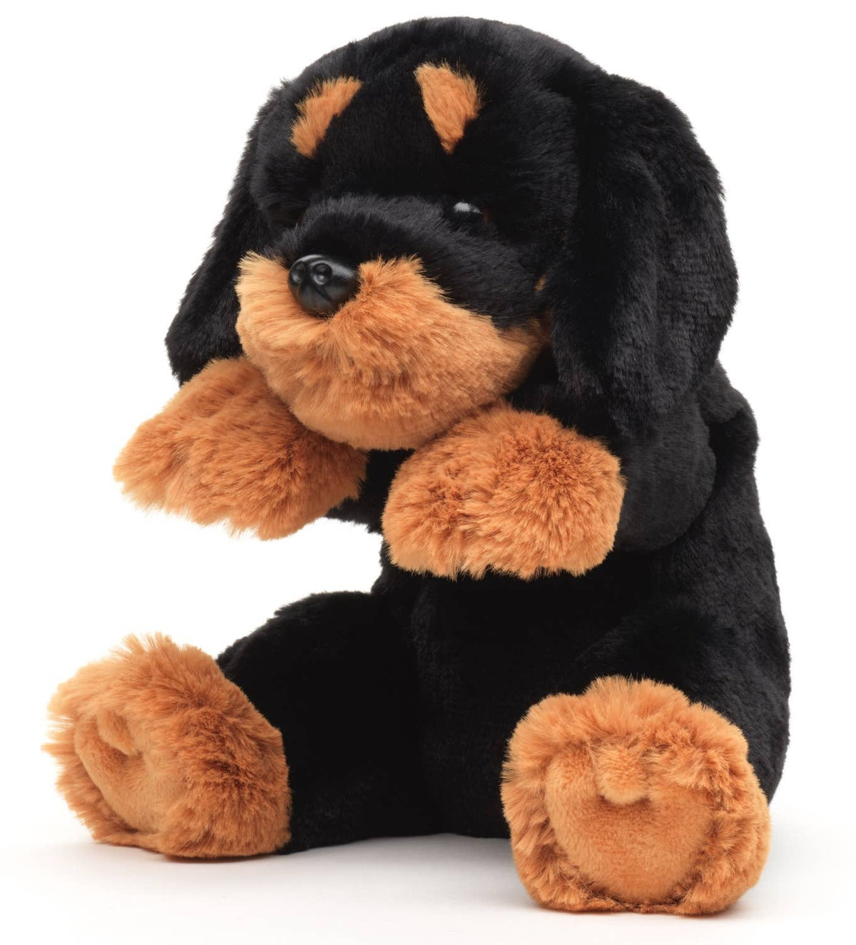 Dachshund plush toy, sitting