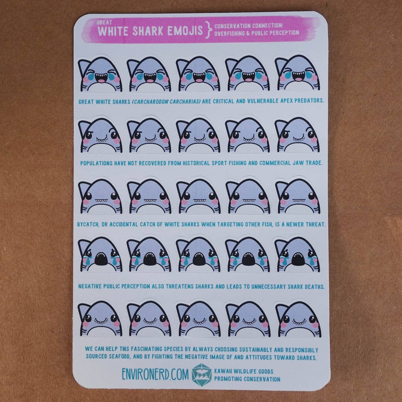 Shark Emoji Sticker Sheet
