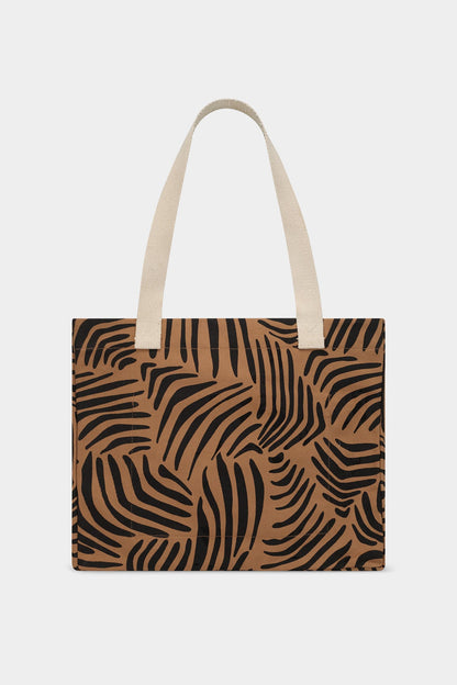 Sac cabas Claude Zèbre cannelle