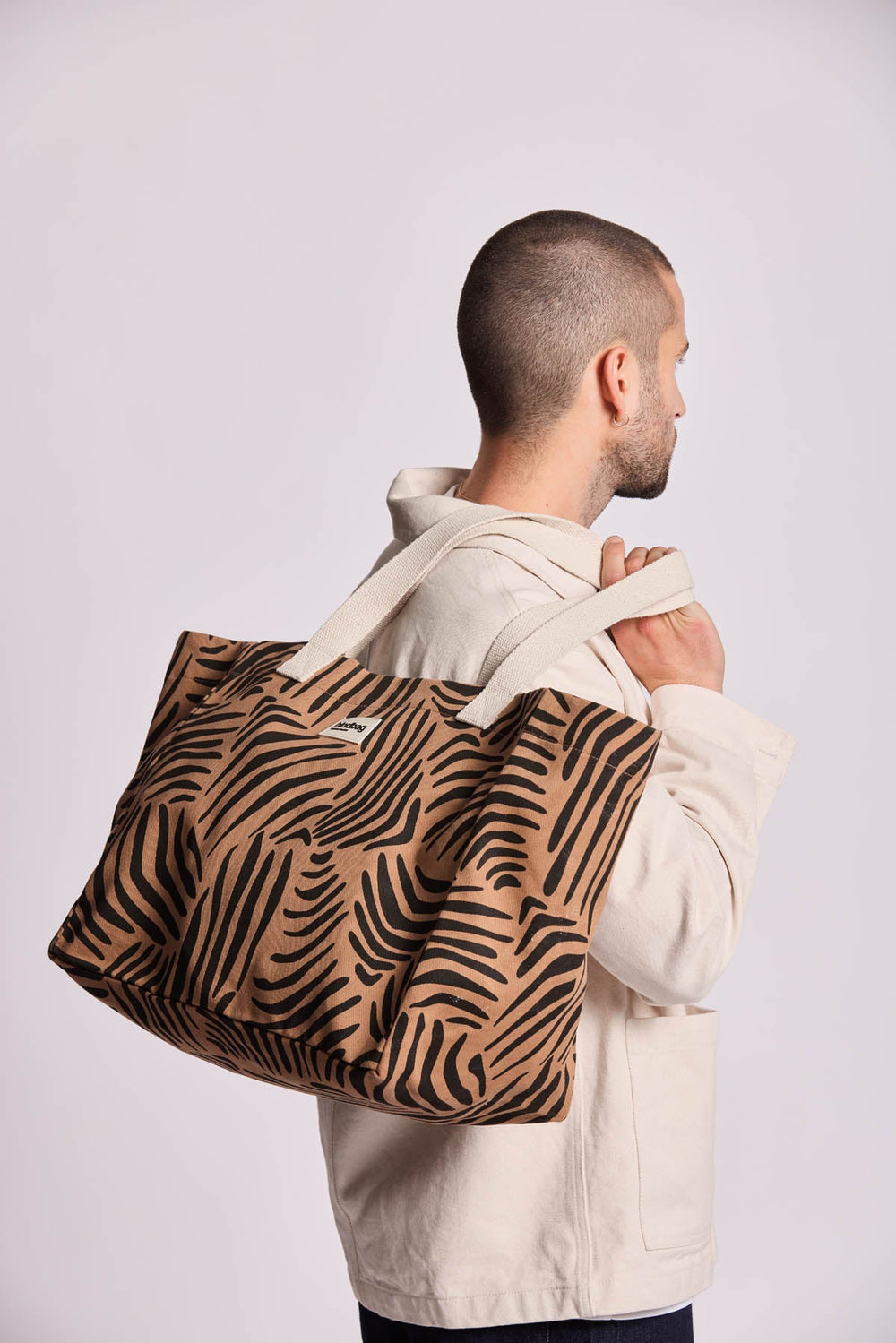 Claude Zebra tote bag cinnamon