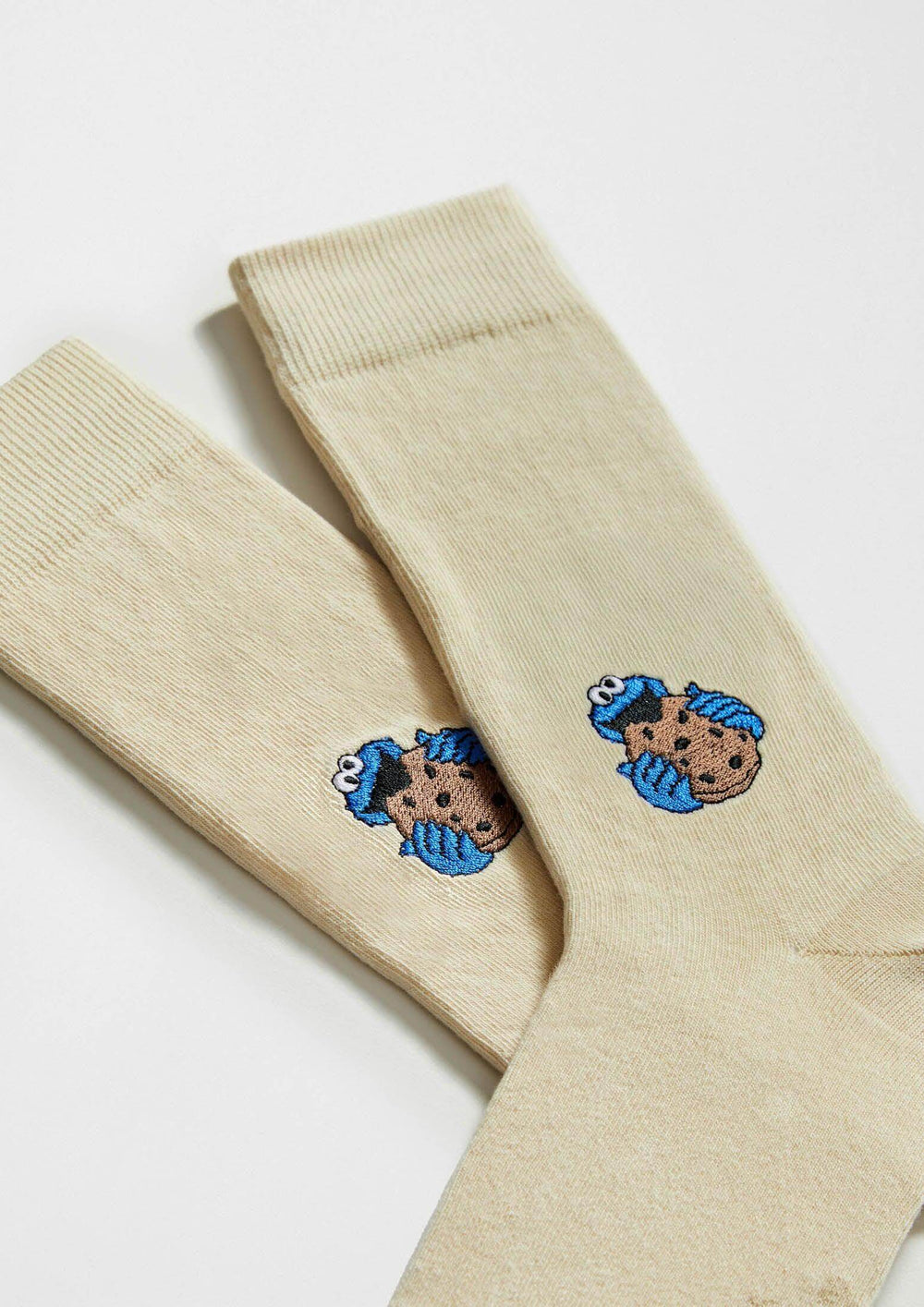 BeSesameStreet Cookie Monster Embroidered Beige