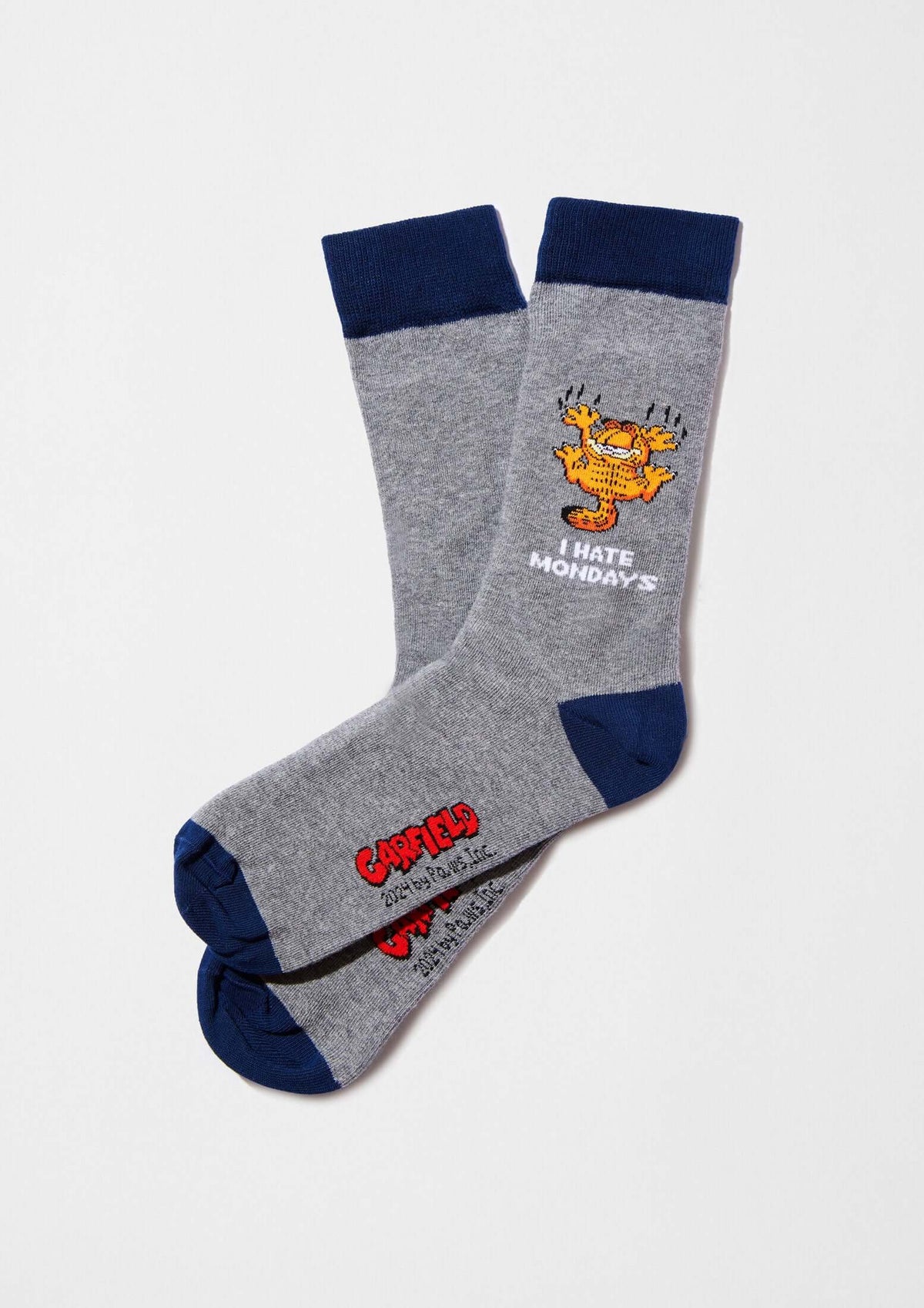 Chaussettes BeGarfield Hate Mondays Gris