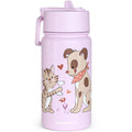 Thermo Kids Stainless Steel Water Bottle - Dog&Cat Purple