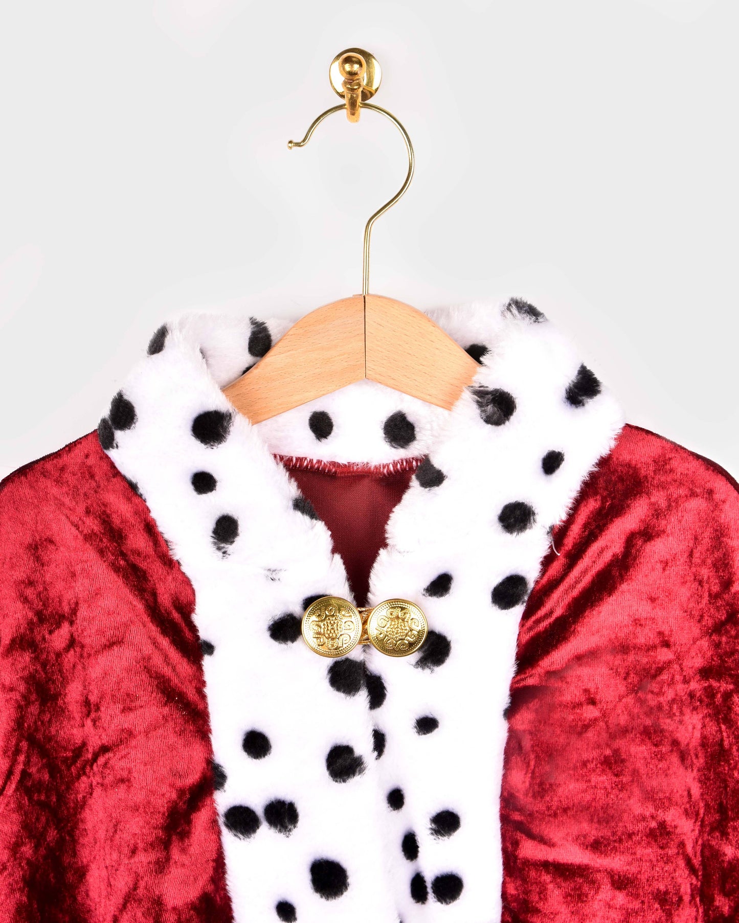 Red velvet king's cape for children aged 4-8 years, sizes 98-128 cm