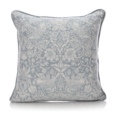 William Morris Strawberry Thief hellblaues Kissen