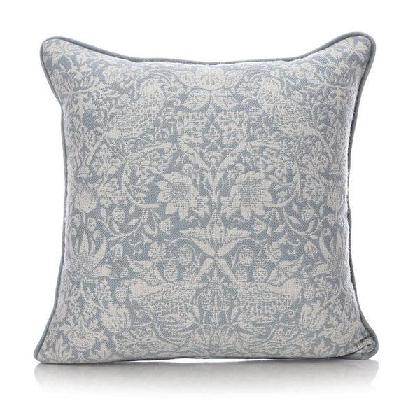 William Morris Strawberry Thief hellblaues Kissen