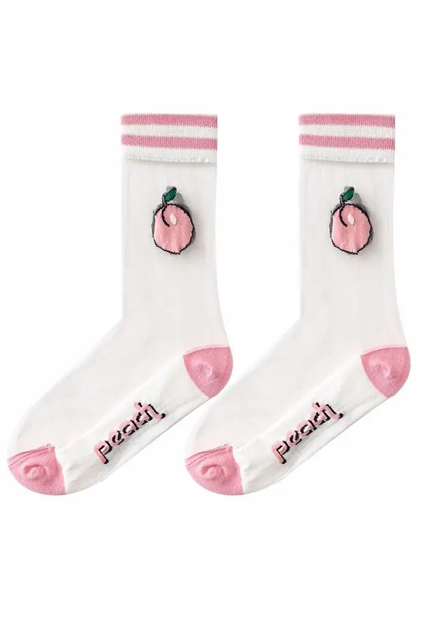 Peach Transparent Socks