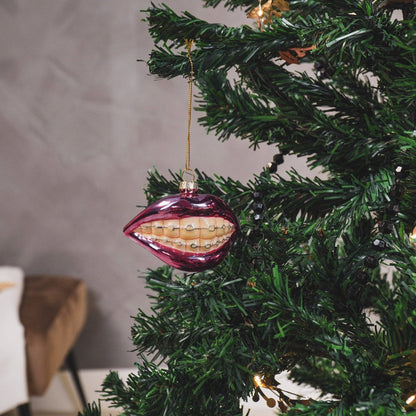 Boule de Noël Bouche avec appareil dentaire