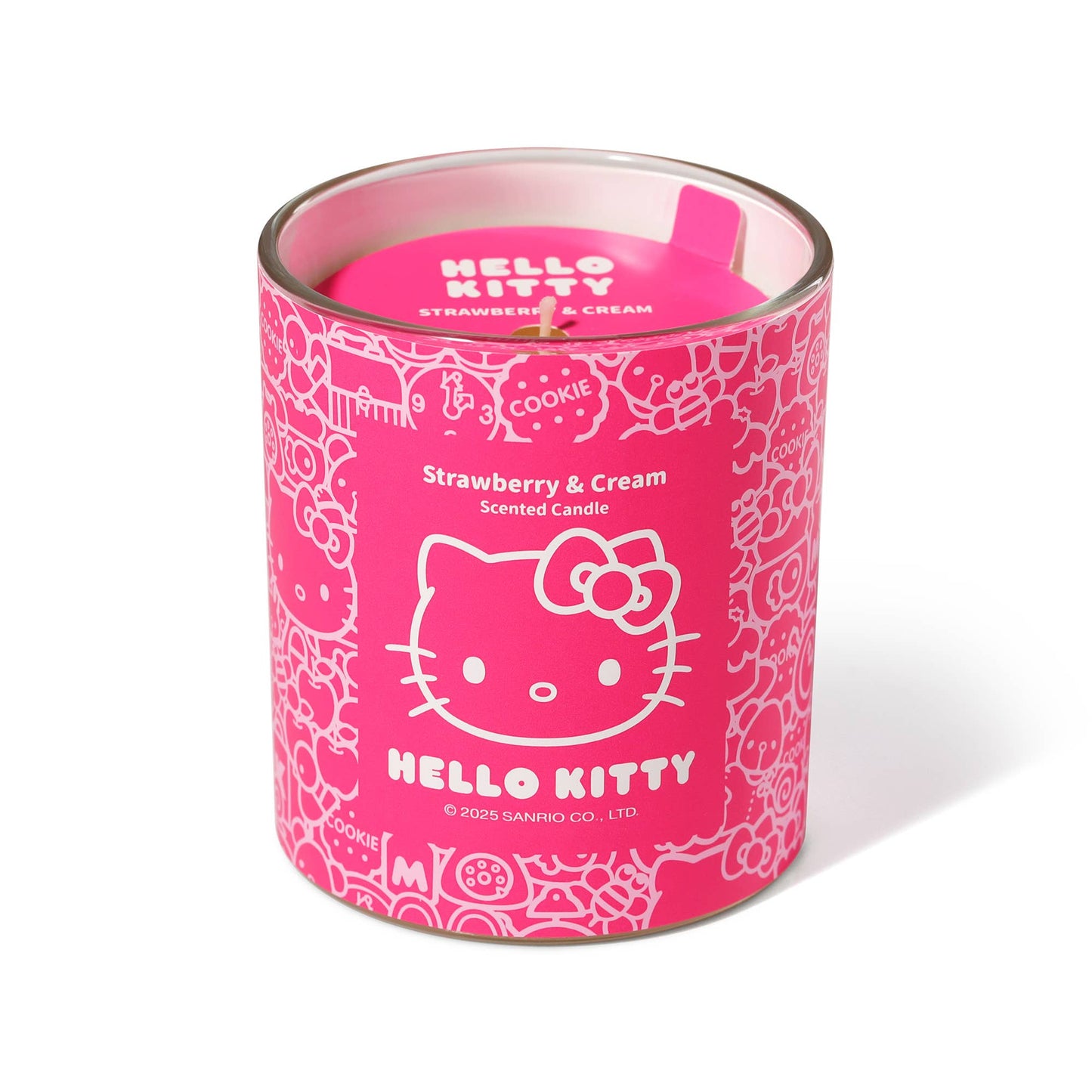 Originele Hello Kitty-kaars met print, geur van aardbei en room.