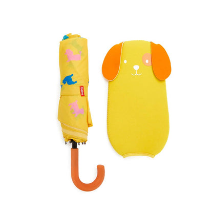 Children's umbrella, Puppymbrella, yellow, with cover, nylon
