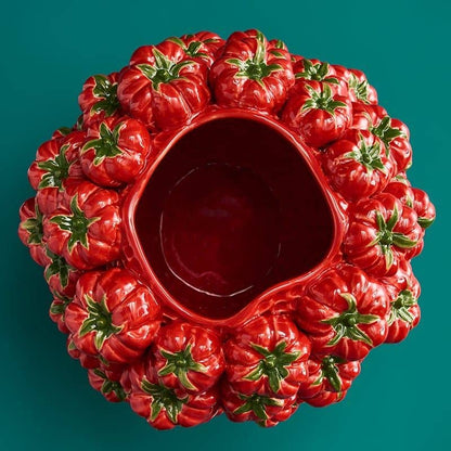 Tomatenvaas, rood aardewerk, 33,5 x 32 x 33 cm, handgemaakt