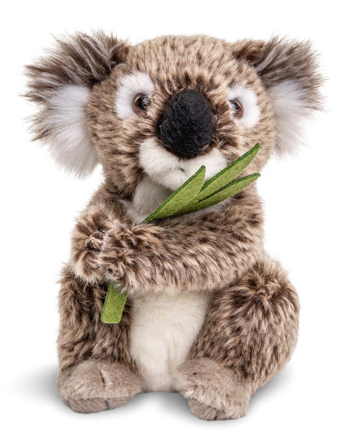Koala plush with eucalyptus leaf