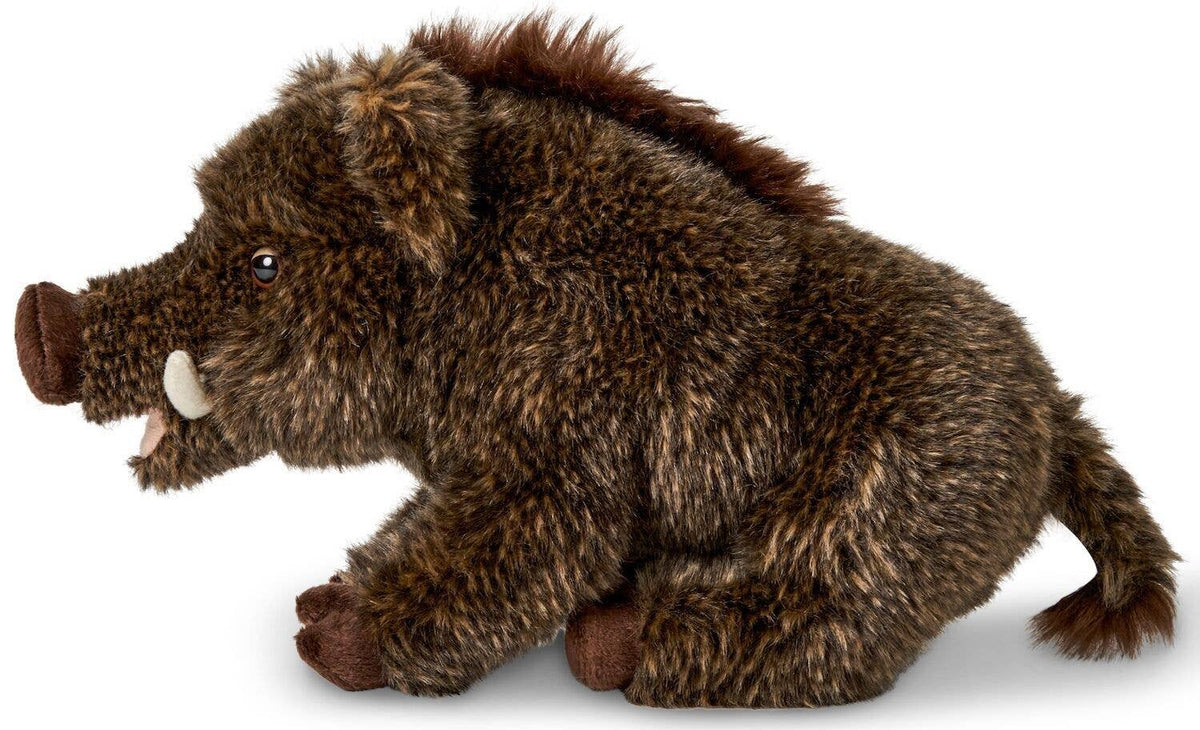 Sitting wild boar plush toy